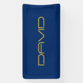 Bearbeitbarer stylischer Text | Gold und Navy Blue Banner (Vertikal)