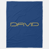 Bearbeitbarer stylischer Text | Gold und Navy Blue Fleecedecke (Vorderseite)
