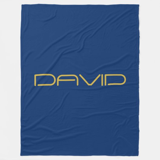 Bearbeitbarer stylischer Text | Gold und Navy Blue Fleecedecke (Vorderseite)