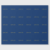 Bearbeitbarer stylischer Text | Gold und Navy Blue Geschenkpapier (Flach)