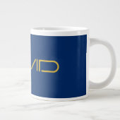 Bearbeitbarer stylischer Text | Gold und Navy Blue Jumbo-Tasse (Rechts)