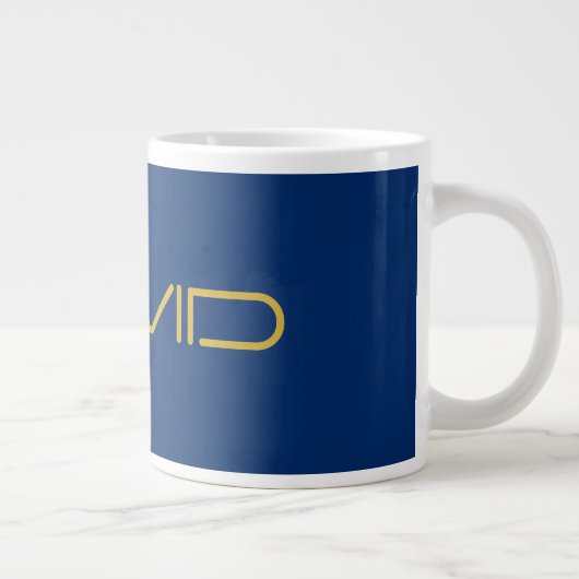 Bearbeitbarer stylischer Text | Gold und Navy Blue Jumbo-Tasse (Rechts)
