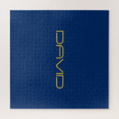 Bearbeitbarer stylischer Text | Gold und Navy Blue Puzzle (Horizontal)