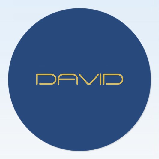 Bearbeitbarer stylischer Text | Gold und Navy Blue Runder Aufkleber