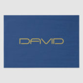 Bearbeitbarer stylischer Text | Gold und Navy Blue Seidenpapier (Vorderseite)