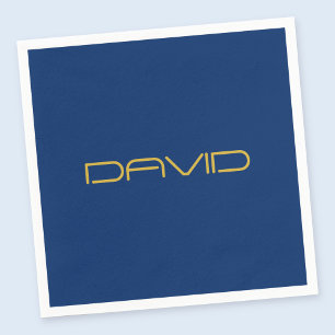 Bearbeitbarer stylischer Text   Gold und Navy Blue Serviette