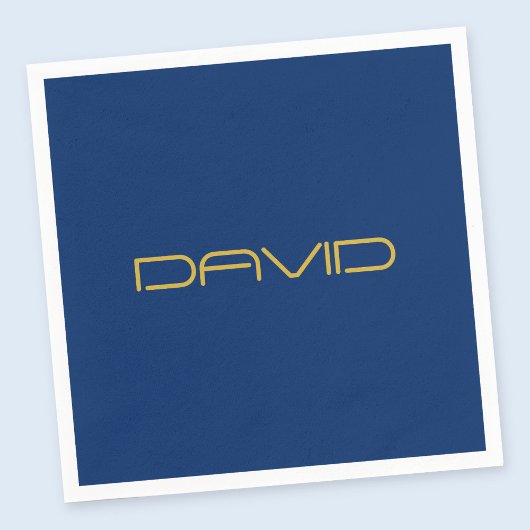 Bearbeitbarer stylischer Text | Gold und Navy Blue Serviette
