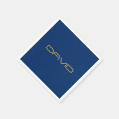 Bearbeitbarer stylischer Text | Gold und Navy Blue Serviette (Ecke)