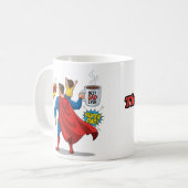 Bearbeitbarer Superhelden-Geschenkbecher Superpapa Kaffeetasse (Vorderseite Links)