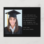 bearbeitbarer Tempel stilvolle Uni Foto Abschluss (Rückseite)