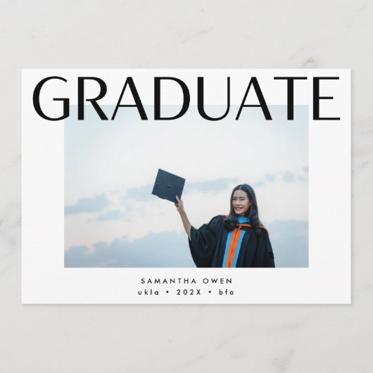 bearbeitbarer Tempel stilvolle Uni Foto Abschluss Ankündigung (Vorderseite)