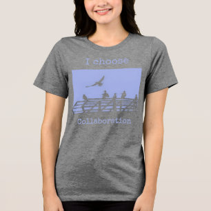 Bearbeitbarer Text Süße Möwen Kunstprint Tri-Blend Shirt