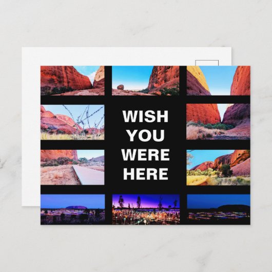Bearbeitbarer Text - Uluru Red Center - Multi-Foto Postkarte (Vorne/Hinten)