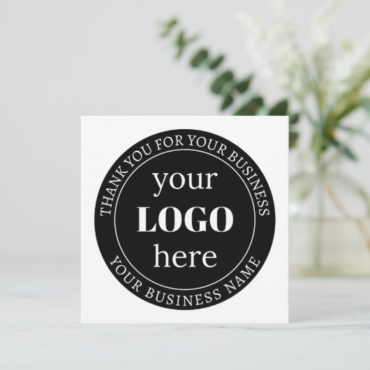 Bearbeitbarer Text und Ihr Logo oder anderes Desig Dankeskarte (Stehend Vorderseite)