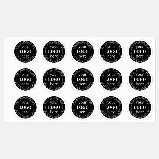 Bearbeitbarer Text und Ihr Logo oder anderes Desig Etiketten (Blatt)