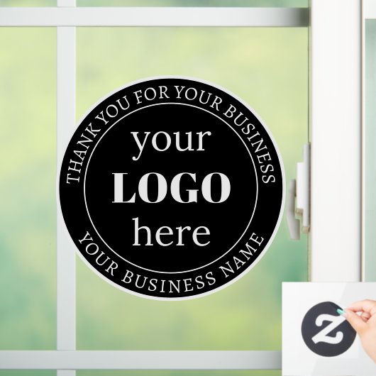Bearbeitbarer Text und Ihr Logo oder anderes Desig Fensteraufkleber (Zuhause)