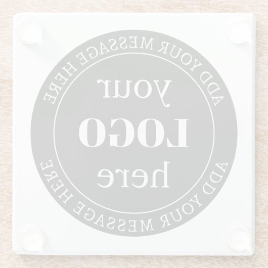 Bearbeitbarer Text und Ihr Logo oder anderes Desig Glasuntersetzer (Rückseite)