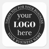 Bearbeitbarer Text und Ihr Logo oder anderes Desig Quadratischer Aufkleber (Vorderseite)