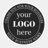 Bearbeitbarer Text und Ihr Logo oder anderes Desig Runder Aufkleber (Vorderseite)