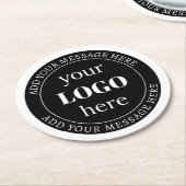 Bearbeitbarer Text und Ihr Logo oder anderes Desig Runder Pappuntersetzer (Angewinkelt)