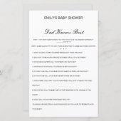 Bearbeitbarer Vater kennt das beste Baby-Duschspie (Vorne/Hinten)