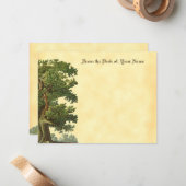 Bearbeitbarer Vintager Eichenbaum Mitteilungskarte (Vorderseite/Rückseite Beispiel)