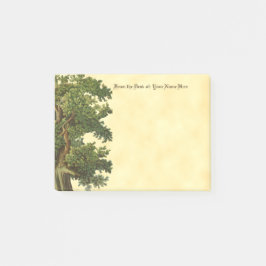 Bearbeitbarer Vintager Eichenbaum Post-it Klebezettel