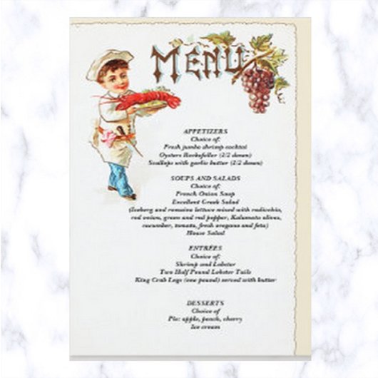 Bearbeitbarer Vintager Koch mit Hummer