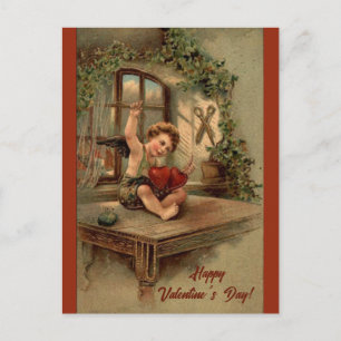 Bearbeitbarer Vintager Valentinstag mit Hearts Postkarte