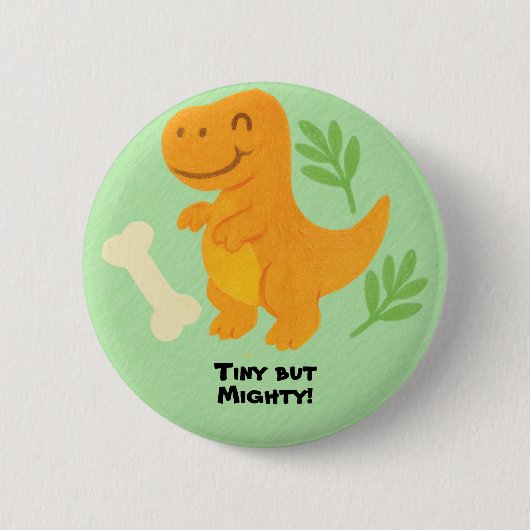 Bearbeitbarer Wachsmalstift-Stil – Dino-Mite Button (Vorderseite)