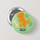 Bearbeitbarer Wachsmalstift-Stil – Dino-Mite Button (Vorne & Hinten)