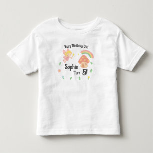 Bearbeitbarer Wachsmalstift-Stil – Feen-Pilz-Wald Kleinkind T-shirt