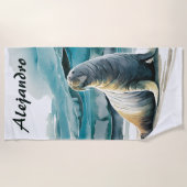Bearbeitbarer Walross Strandtuch (Vorderseite)