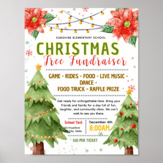 Bearbeitbarer Weihnachtsbaum-Fundraising-Flyer Poster