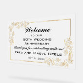 Bearbeitbarer Willkommens-Goldrahmen Acrylschild (Winkel)