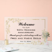 Bearbeitbarer Willkommens-Goldrahmen Acrylschild (Hochzeit)