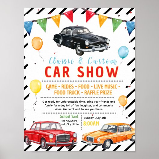 Bearbeitbares Auto-Show-Flyer Poster (Vorne)