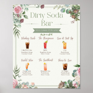 Bearbeitbares Dirty Soda Bar Menu Schild