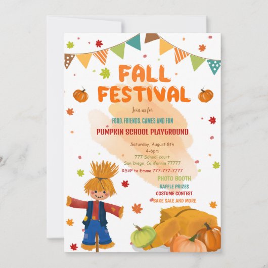 Bearbeitbares Fall-Party Einladung (Vorderseite)