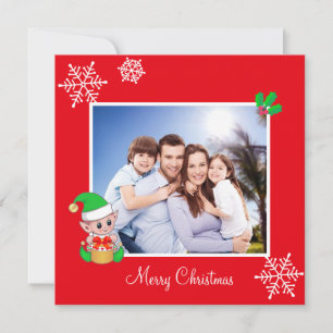 Bearbeitbares Familienfoto & niedlicher Elf auf ro