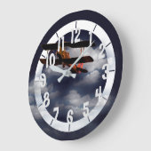 bearbeitbares Flugzeug Große Wanduhr (Winkel)