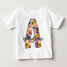 bearbeitbares Foto Alphabet Buchstaben A personali Baby T-shirt