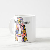 bearbeitbares Foto Alphabet Buchstaben A personali Kaffeetasse (Vorderseite Links)