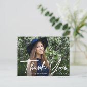 Bearbeitbares Foto Danke Skript Abschluss Postkarte (Stehend Vorderseite)