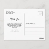 Bearbeitbares Foto Danke Skript Abschluss Postkarte (Rückseite)