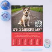 Bearbeitbares Fundhund-Plakat mit QR-Code und Abre Flyer (Einzeln)