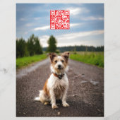 Bearbeitbares Fundhundplakat mit QR-Code und Abrei Flyer (Hinten)