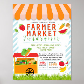 Bearbeitbares Fundraiser-Plakat für den Bauernmark Poster