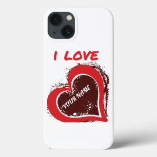Bearbeitbares Grunge-Herz-Liebesdesign – Fügen Sie Case-Mate iPhone Hülle