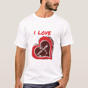 Bearbeitbares Grunge-Herz-Liebesdesign – Fügen Sie T-Shirt